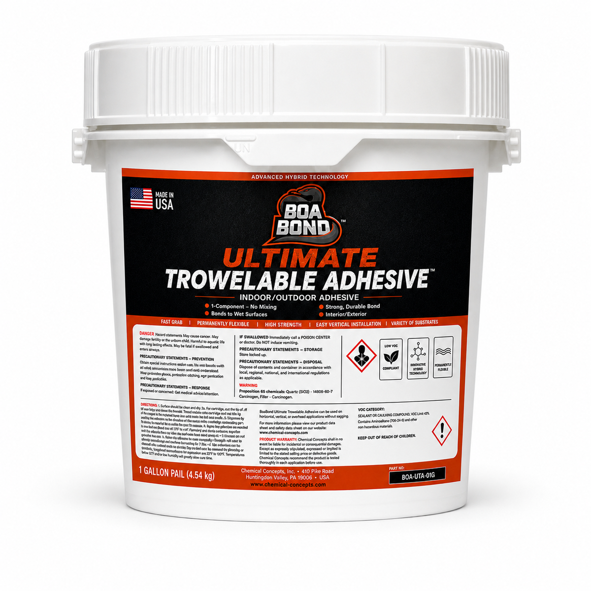 BoaBond Ultimate Trowelable Adhesive 1 gallon pail